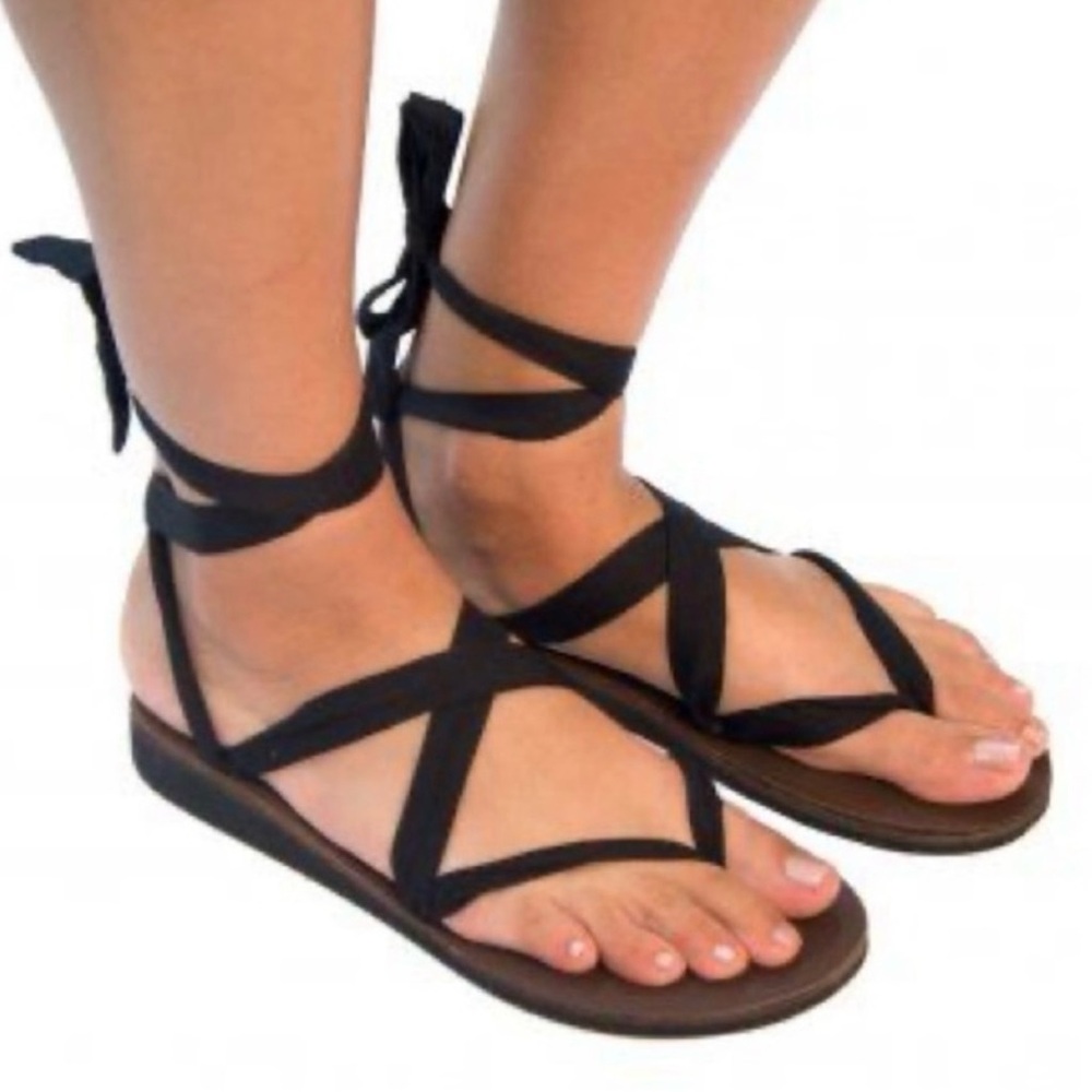 Sseko Black Wrap Sandals